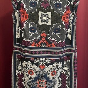 Banana Republic Black and Red Patterned Mini Dress